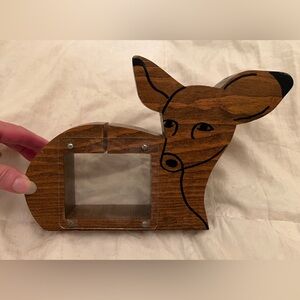 Vintage deer wooden bank